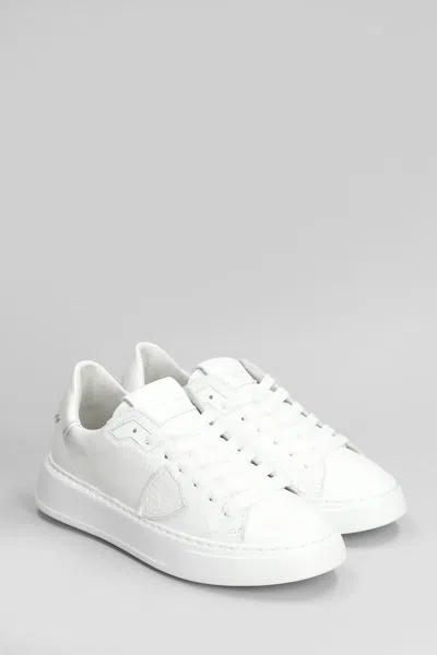 Philippe Model Temple Veau Leather Sneakers In White