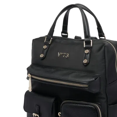 V73 Multi-pocket Top-handle Backpack In Black