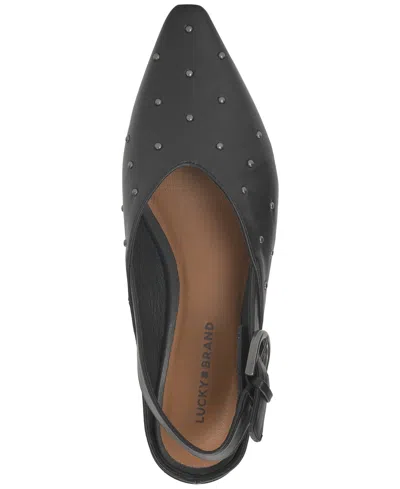 Lucky Brand Women's Brigeet Studded Slingback Low Block-heel Mules In Black