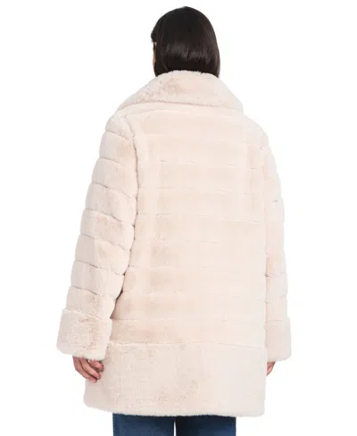 Jones New York Plus Size Faux-fur Notched-collar Coat In Neutral