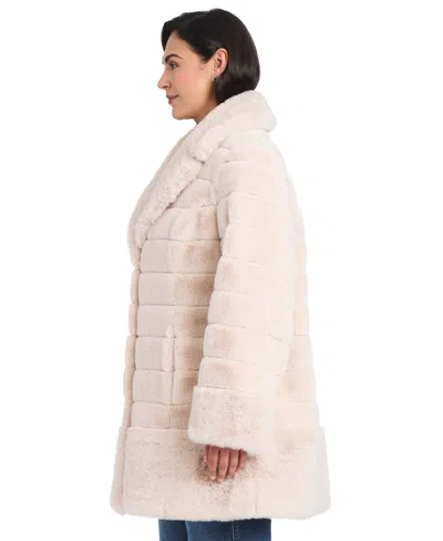 Jones New York Plus Size Faux-fur Notched-collar Coat In Neutral