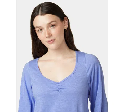 Hue Women's Shirred Bell Sleeve Pajama T-shirt In Blue