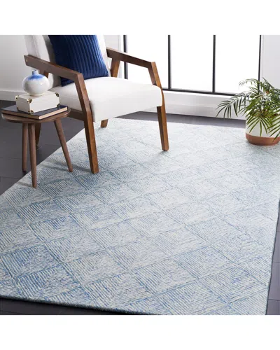 Safavieh Abstract Harbor Mist Fog Hand-tufted Wool-blend Rug In Blue