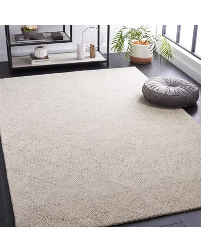 Safavieh Abstract Ivory Grid Hand-tufted Wool-blend Rug In Neutral
