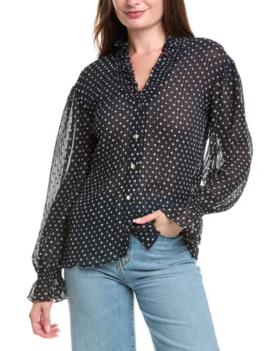 Sandro Pleated Shirt In Black