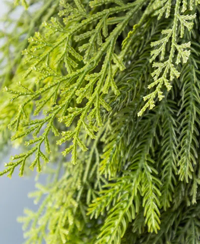 Glitzhome Christmas Greenery Dripping Teardrops With Pinecones And Red Berries, Set Of 2 In Multi