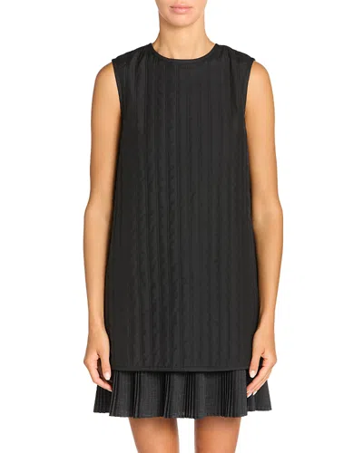 Moncler Quilted Sleeveless Shift Dress In Black