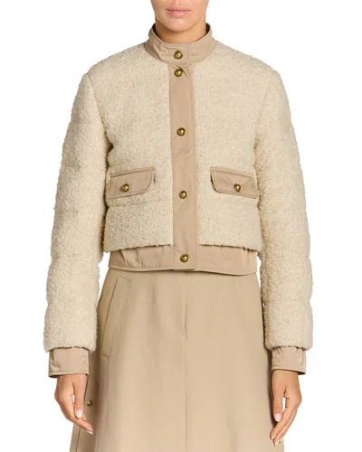 Moncler Button-down Bomber Jacket In Nude