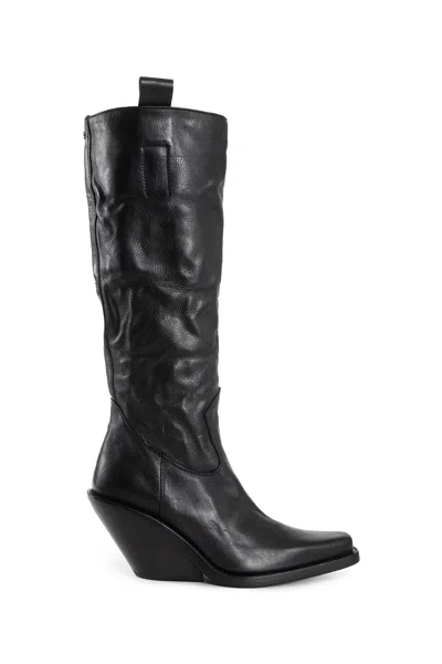 Ann Demeulemeester Lidar Pointy Combat Boots In Black