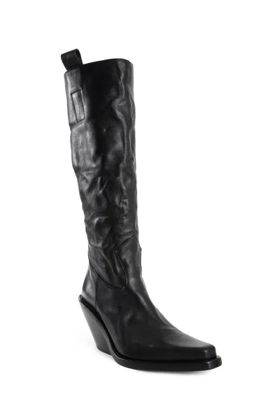 Ann Demeulemeester Lidar Pointy Combat Boots In Black