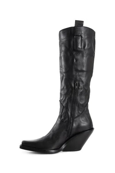Ann Demeulemeester Lidar Pointy Combat Boots In Black