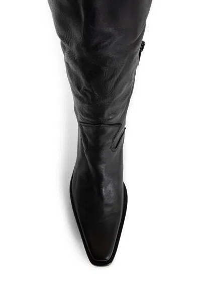 Ann Demeulemeester Lidar Pointy Combat Boots In Black