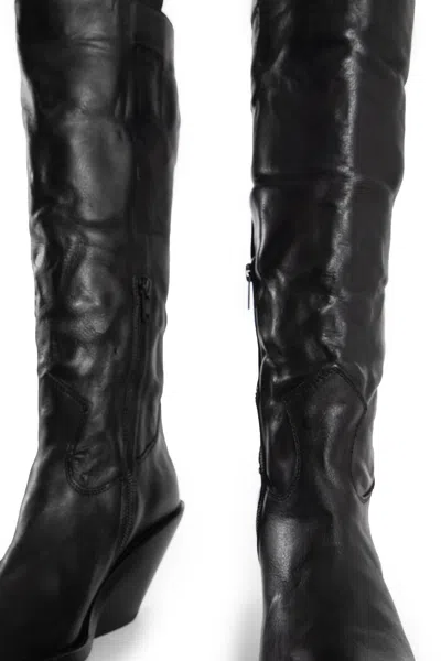 Ann Demeulemeester Lidar Pointy Combat Boots In Black