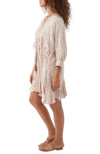 O'neill Joyce Tassel Tie Minidress In Neutral