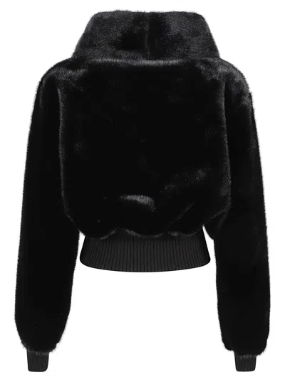 Pinko Bomber En Fourrure Synthétique In Black