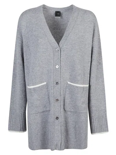 Pinko Cardigan Long À Col V In Gray