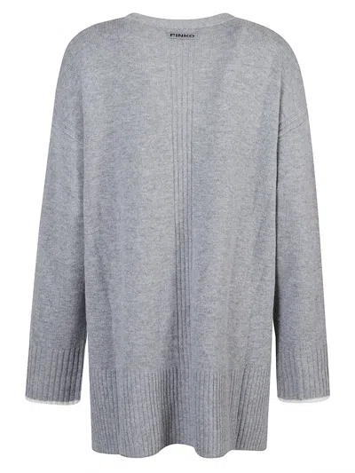 Pinko Cardigan Long À Col V In Gray