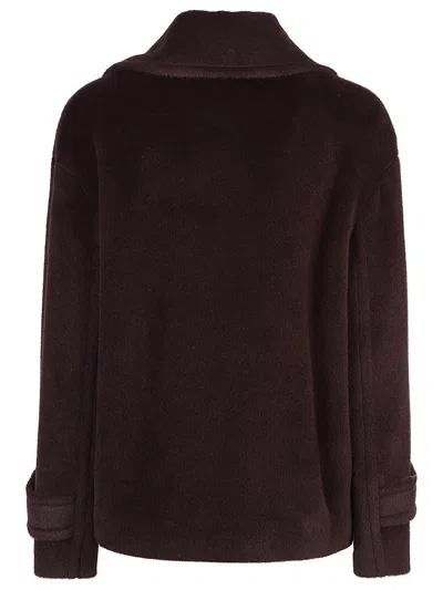 Tagliatore Sheila Alpaca And Wool Coat In Burgundy