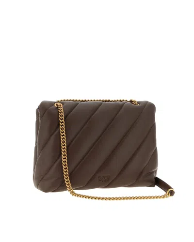 Pinko Big Love Bag Puff Maxi Quilt Crossbody Bag In Brown