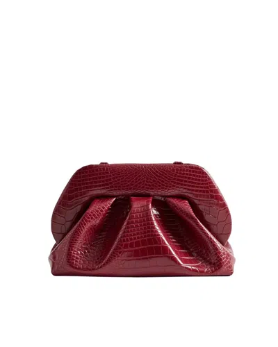 Themoirè Emera Clutch Plum Crocodile Effect In Red