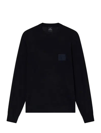 Armani Exchange Long-sleeved Sweater In Black