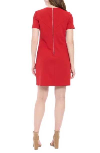 London Times Women's Short-sleeve Mini Dress In Red