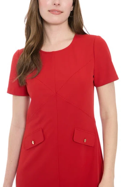 London Times Women's Short-sleeve Mini Dress In Red