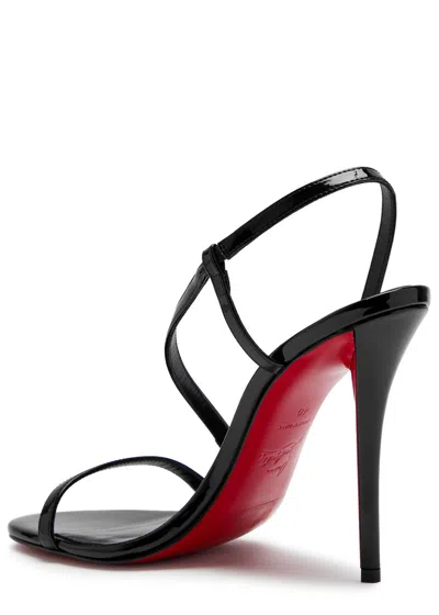 Christian Louboutin Rosa Z 100 Asymmetric Patent Leather Sandals In Black