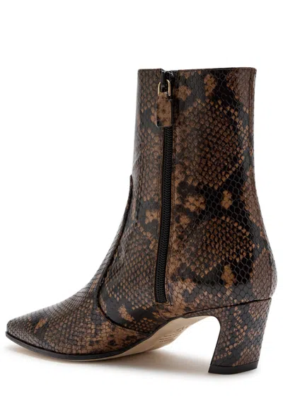 Stuart Weitzman Stassi 50 Snake-effect Leather Ankle Boots In Animal Print