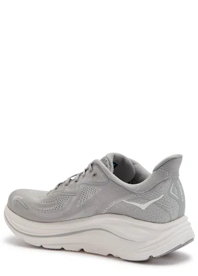 Hoka Clifton 10 Mesh-knit Sneakers In Gray