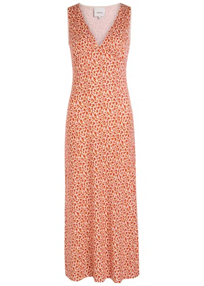 Reformation Brayden Floral-print Stretch-jersey Midi Dress In Pink