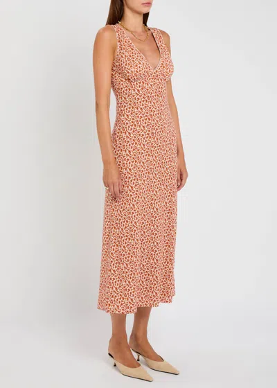 Reformation Brayden Floral-print Stretch-jersey Midi Dress In Pink