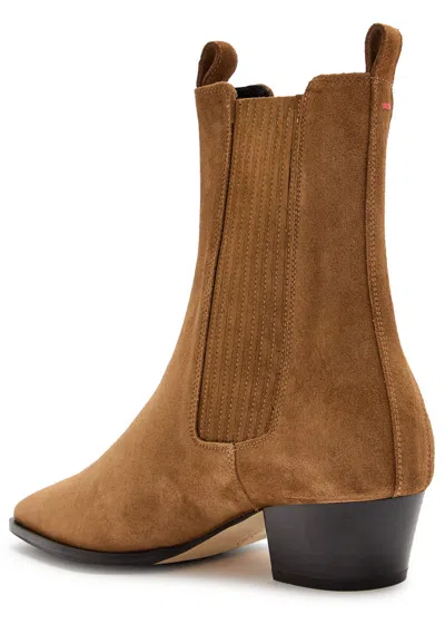 Aeyde Women Beige Ankle Boots With Elastic Side Panel In Suede Woman In Multi