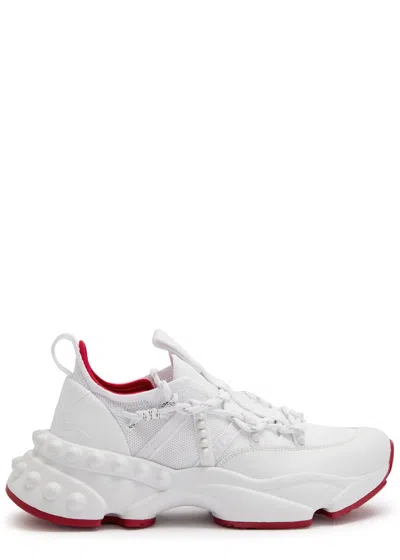Christian Louboutin Trailnrun Panelled Mesh-knit Sneakers In White