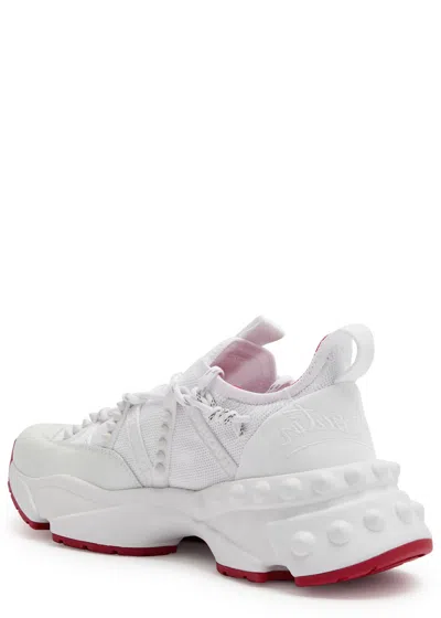 Christian Louboutin Trailnrun Panelled Mesh-knit Sneakers In White