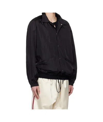 Bode Black Nylon Track Jacket In Black