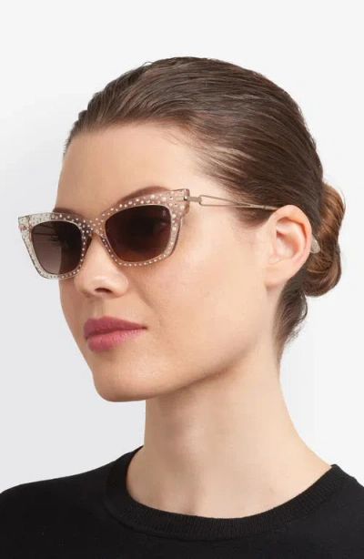 Stuart Weitzman 52mm Gradient Cat Eye Sunglasses In Brown