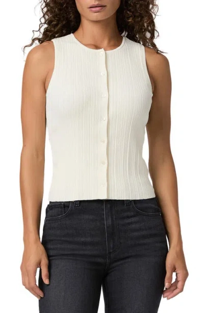 Paige Leira Button Front Sweater Tank In White
