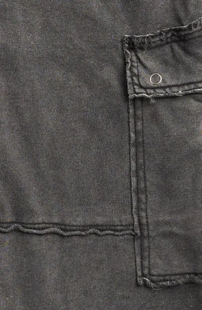 Tractr Kids' French Terry Wide Leg Cargo Pants In Gray