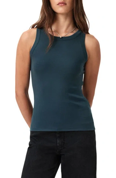 Allsaints Rina Crew Neck Sleeveless Tank Top In Blue