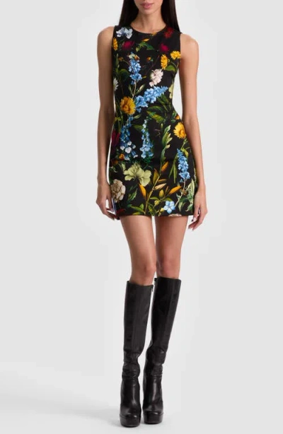 Alice And Olivia Wynell A-line Mini Dress Social Hour Black