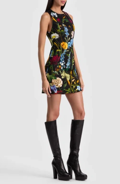 Alice And Olivia Wynell A-line Mini Dress Social Hour Black