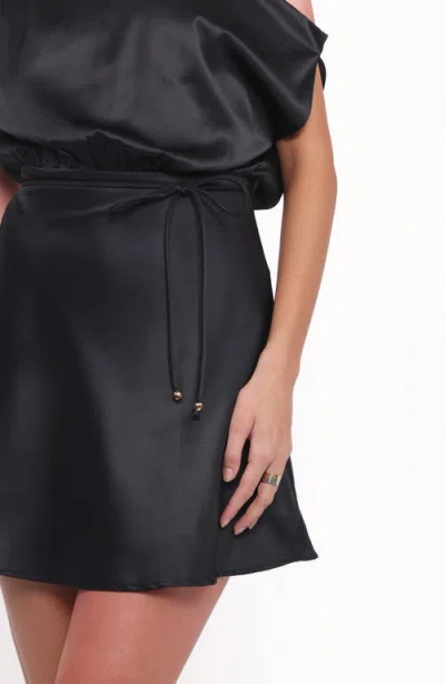 Petal And Pup Petal & Pup Amika One-shoulder Minidress In Black