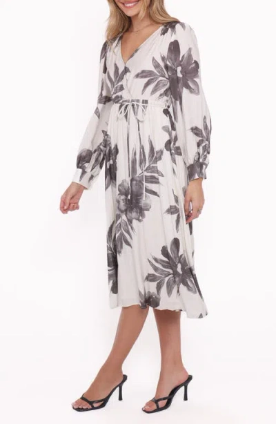 Petal And Pup Petal & Pup Grainne Floral Print Long Sleeve Midi Dress In Multi