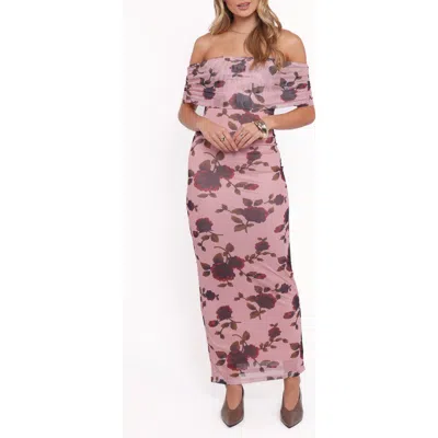 Petal And Pup Petal & Pup Indya Off The Shoulder Maxi Dress In Multi