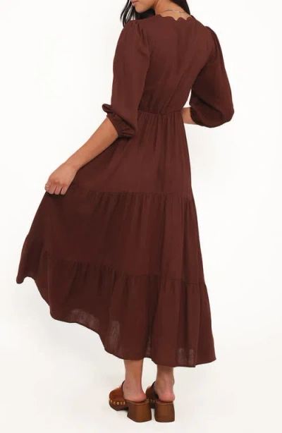 Petal And Pup Petal & Pup Eleonara Midi Dress In Burgundy