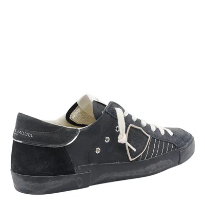 Philippe Model Low Top Sneakers Contrast Stitching In Black