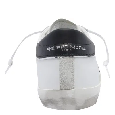 Philippe Model Prsx Low Man Blanc/bleu Sneakers In White
