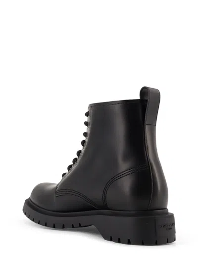 Givenchy Chunky Sole Leather Ankle Boots With Pull Tab In Black