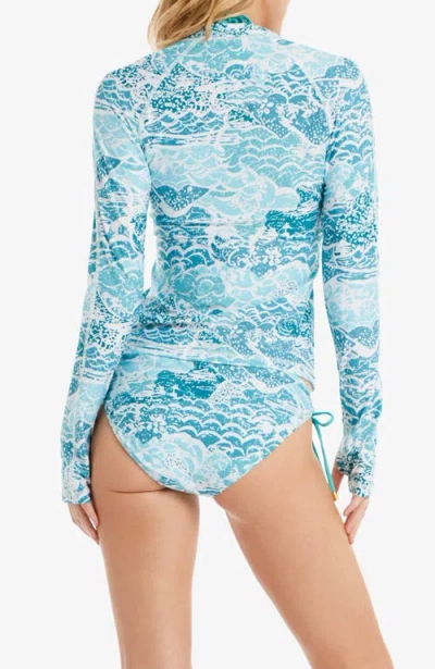 Helen Jon Beach Break Rash Guard Upf 50+ In Blue